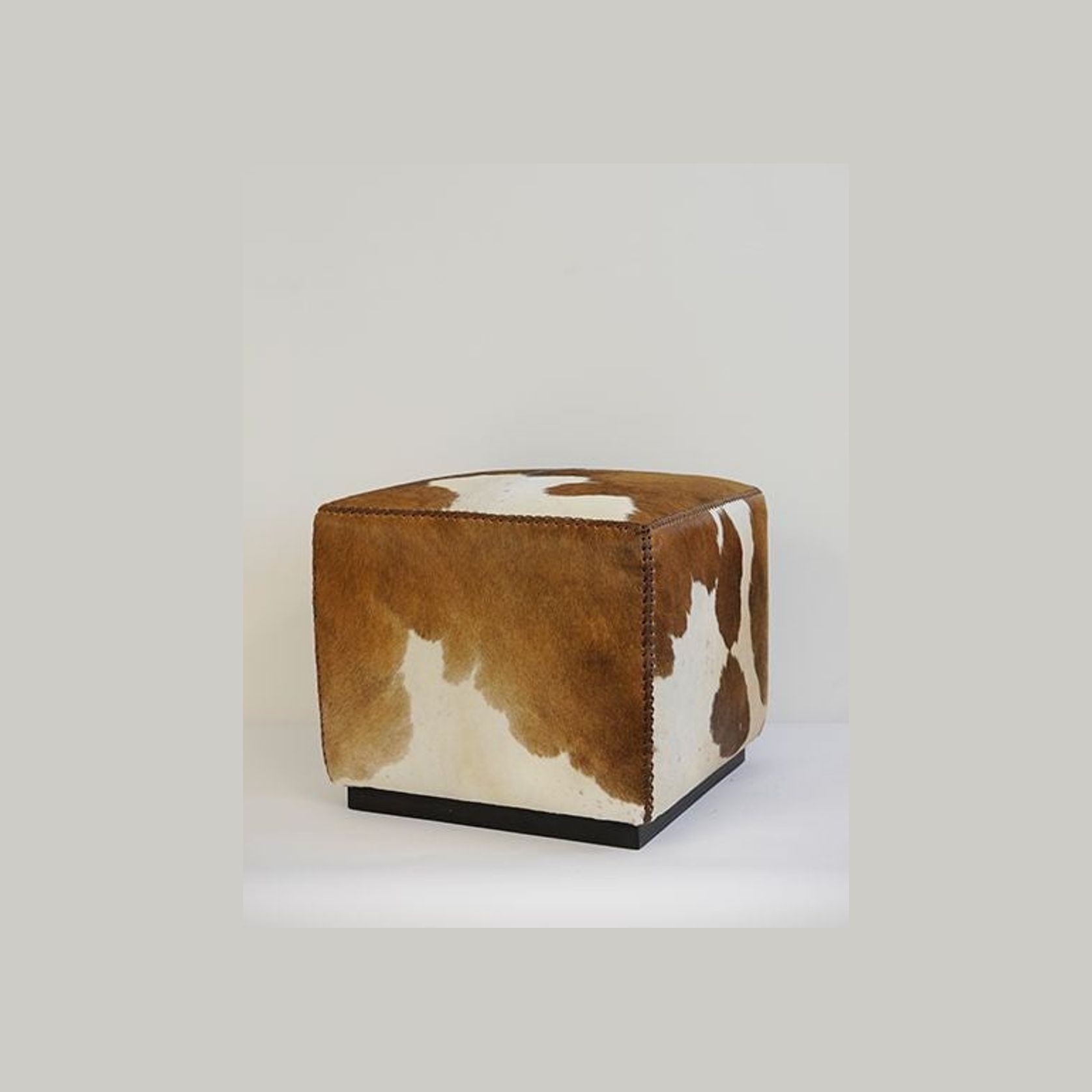 Cowhide cube ottoman gallery detail image