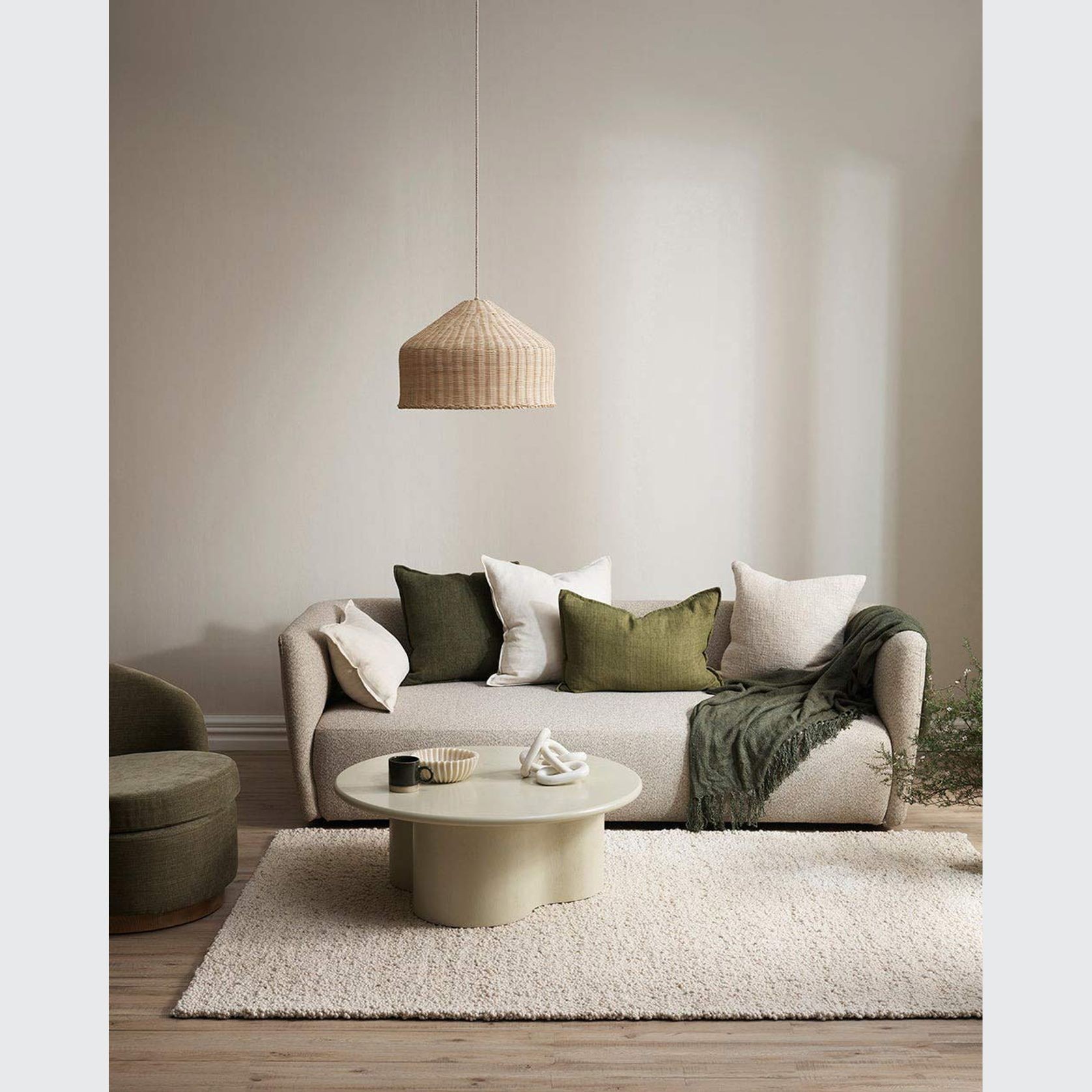 Baya Cassia Handwoven 100% Linen Cushion - Almond | Square gallery detail image