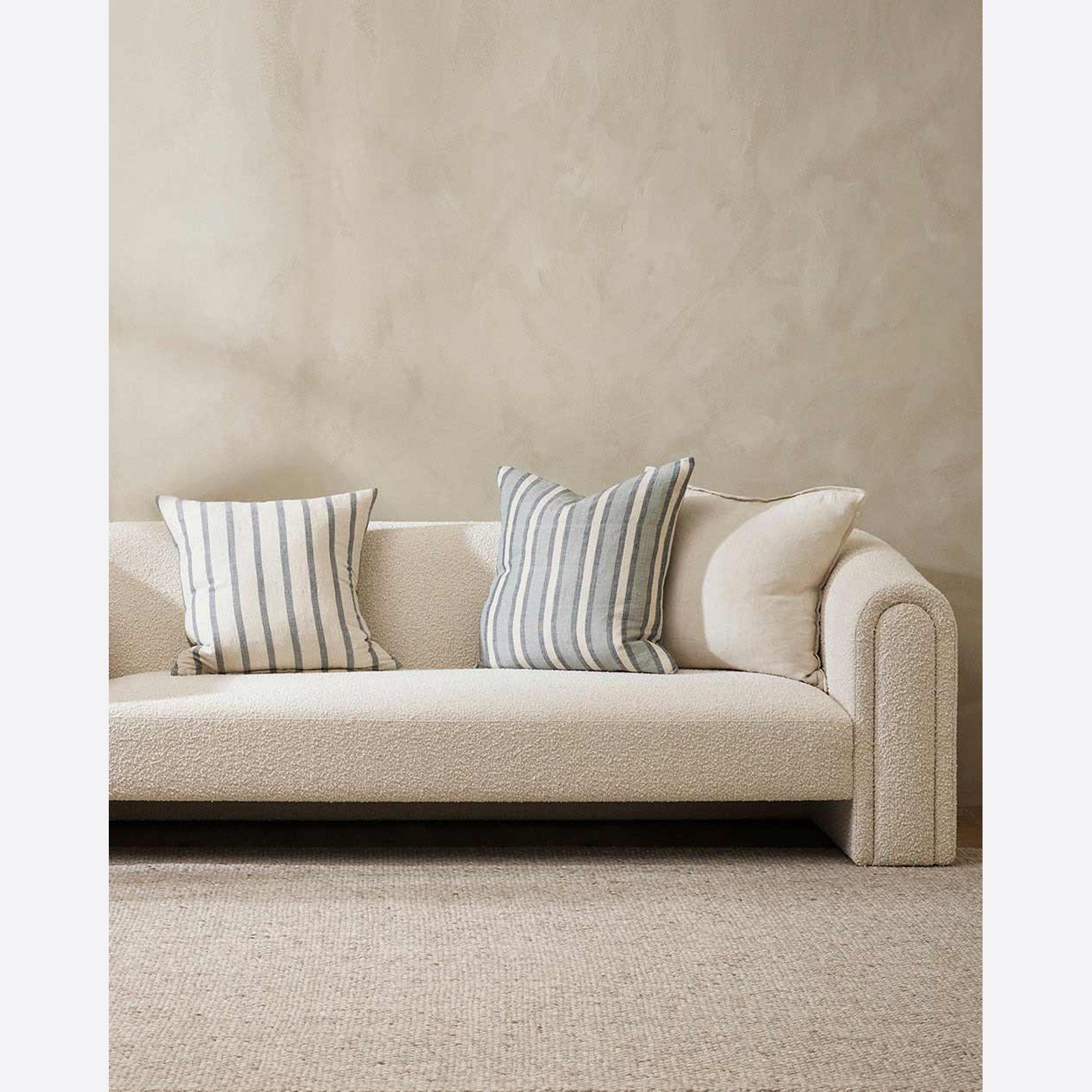 Baya Cassia Handwoven 100% Linen Cushion - Almond | Square gallery detail image