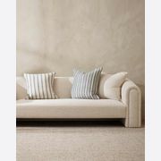 Baya Cassia Handwoven 100% Linen Cushion - Almond | Square gallery detail image