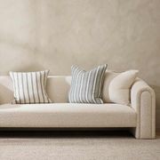 Baya Cassia Handwoven 100% Linen Cushion - Almond | Square gallery detail image