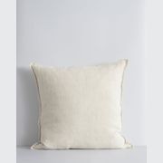 Baya Casia Handwoven 100% Linen Cushion - Almond | Square gallery detail image