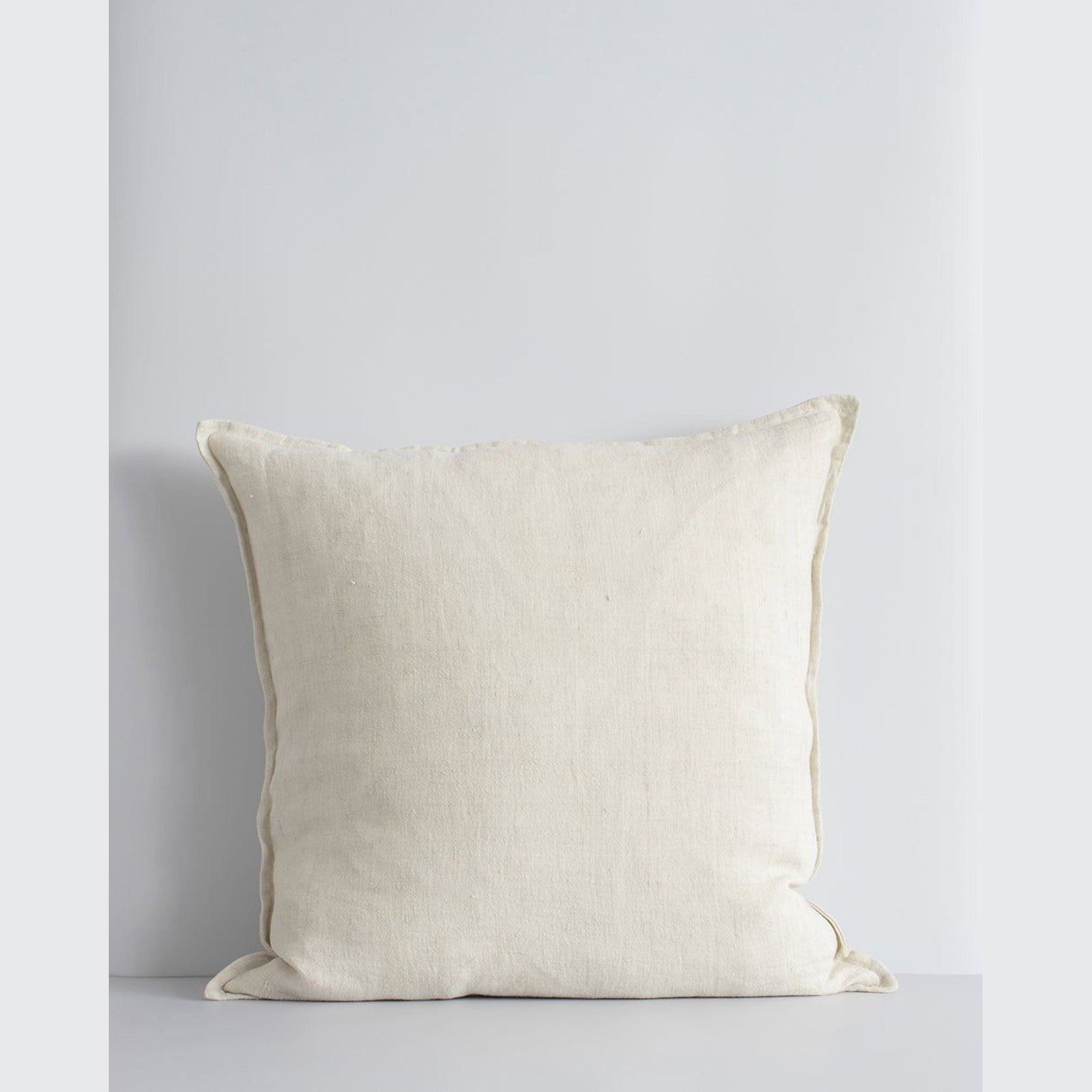 Baya Cassia Handwoven 100% Linen Cushion - Almond | Square gallery detail image