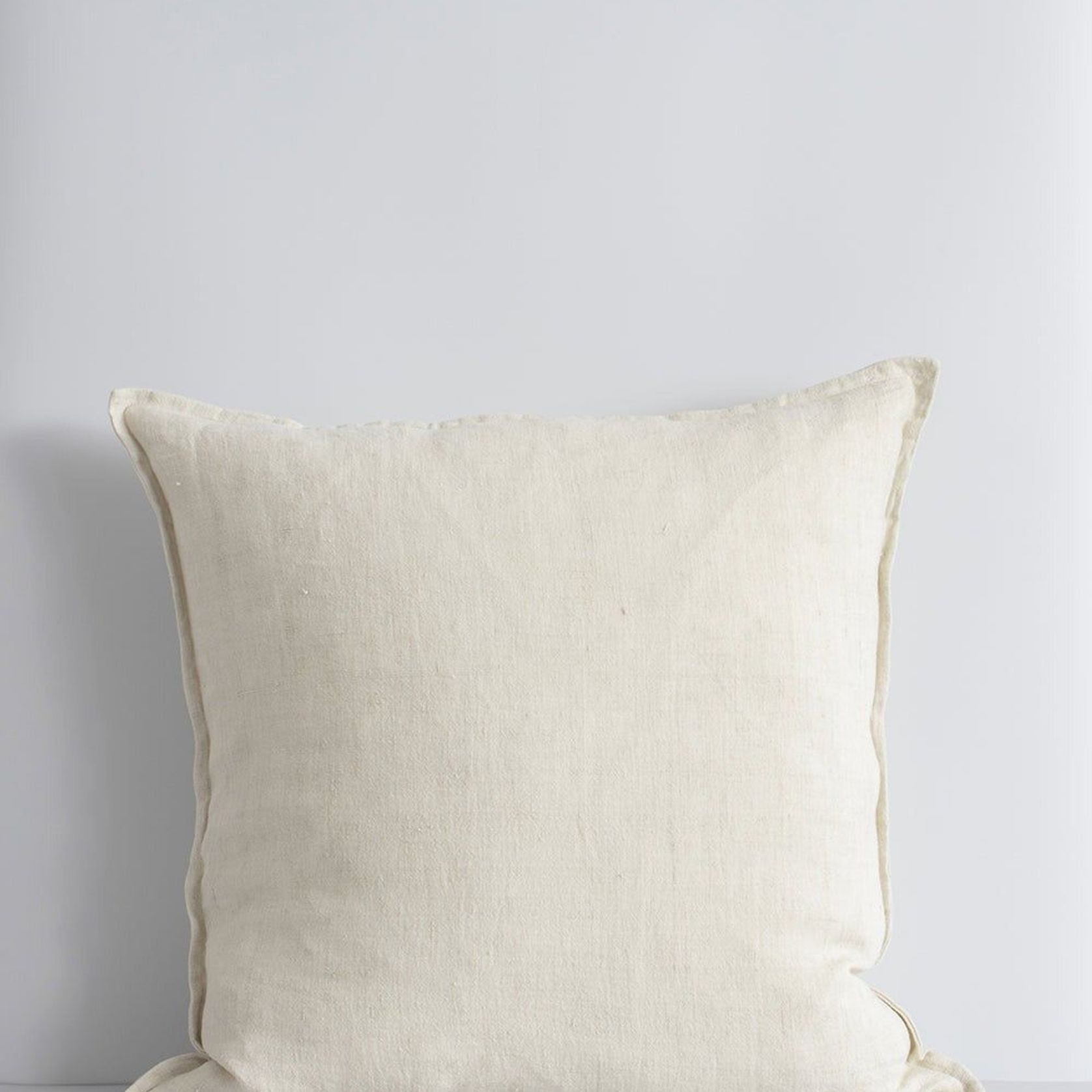 Baya Cassia Handwoven 100% Linen Cushion - Almond | Square gallery detail image