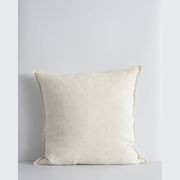 Baya Cassia Handwoven 100% Linen Cushion - Almond | Square gallery detail image