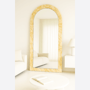 Crescent Arch Mirror - New Gold Calacatta Marble gallery detail image