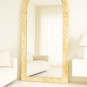 Crescent Arch Mirror - New Gold Calacatta Marble gallery detail image