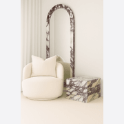 Crescent Arch Mirror - Viola Calacatta Marble gallery detail image