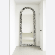 Crescent Arch Mirror - Milky Blue Marble gallery detail image