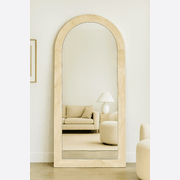 Crescent Arch Mirror - Vein Cut Travertine gallery detail image