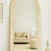 Crescent Arch Mirror - Vein Cut Travertine gallery detail image