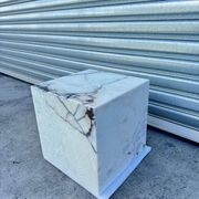 Cube Side Table - Peach Pink Rose Marble gallery detail image