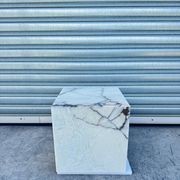 Cube Side Table - Peach Pink Rose Marble gallery detail image