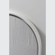 Pisa Oval Mirror with Matte White Stone Frame and LED light gallery detail image