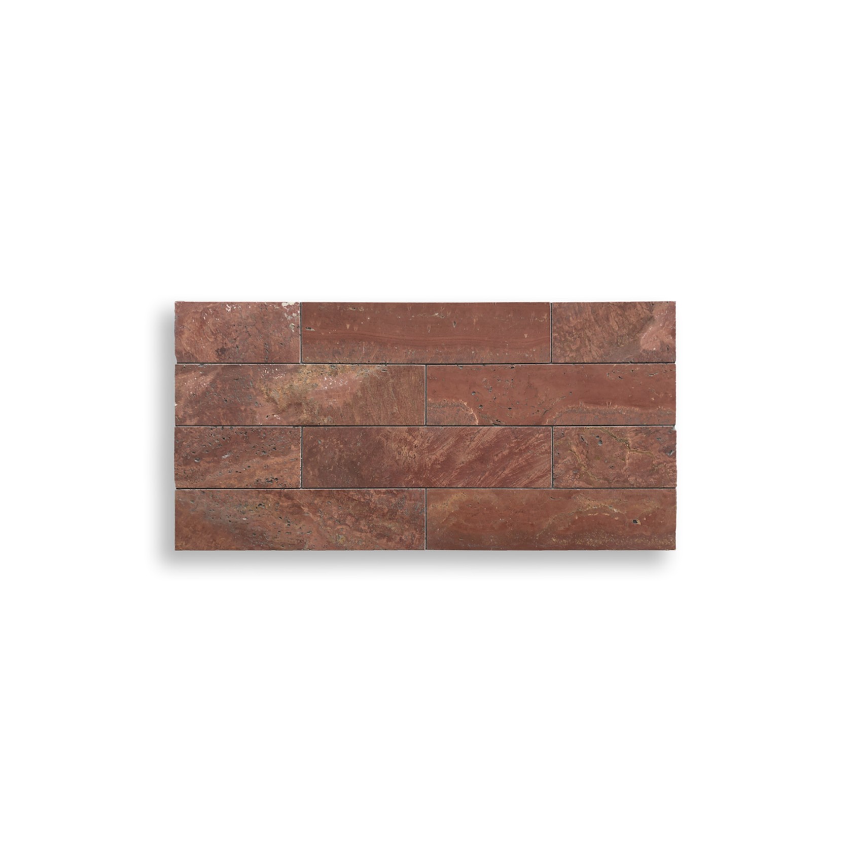 Red Travertine Marble Honed Subway 305x75x10mm gallery detail image