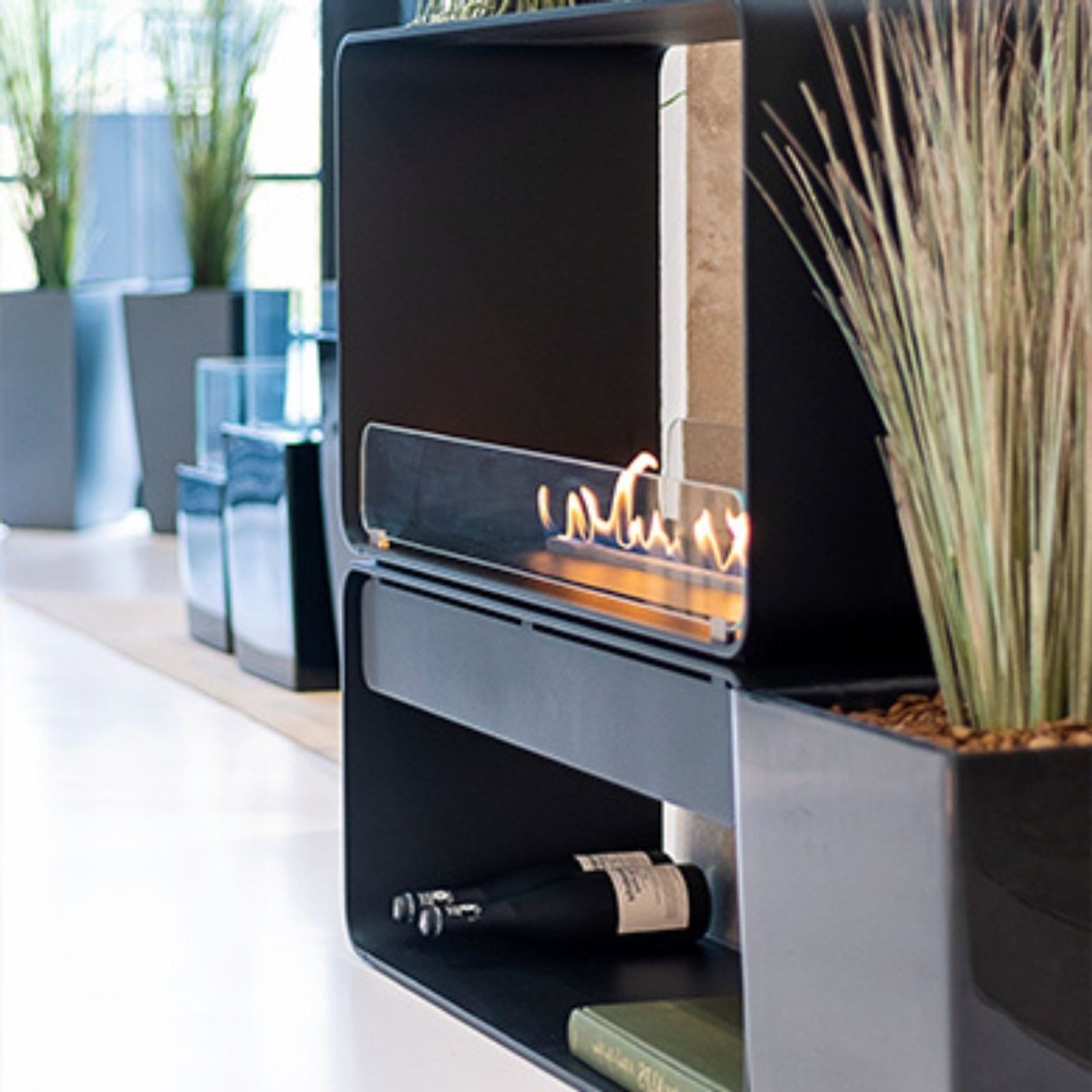 Decoflame Austin Freestanding BEV Net Zero Fireplace gallery detail image