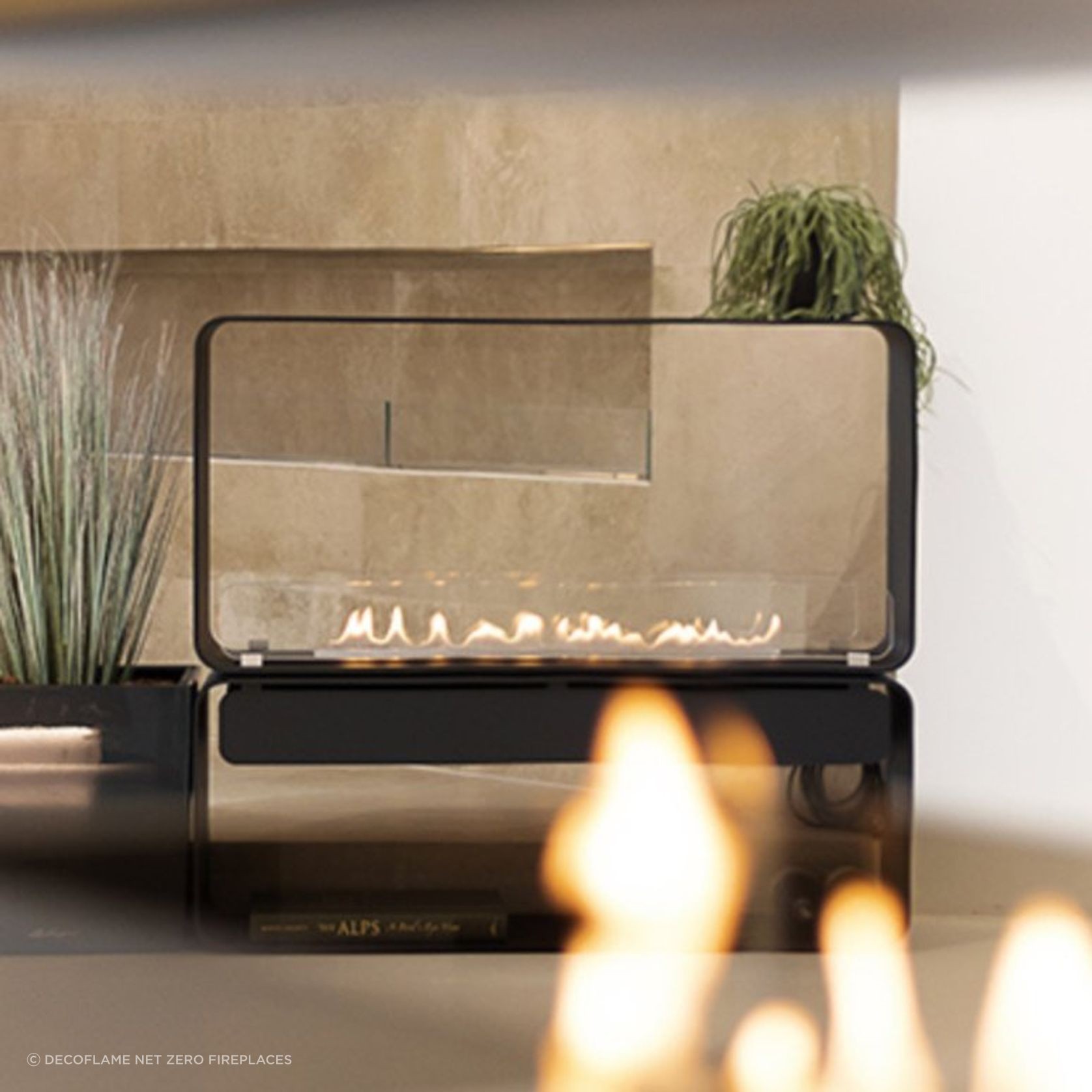 Decoflame Austin Freestanding BEV Net Zero Fireplace gallery detail image