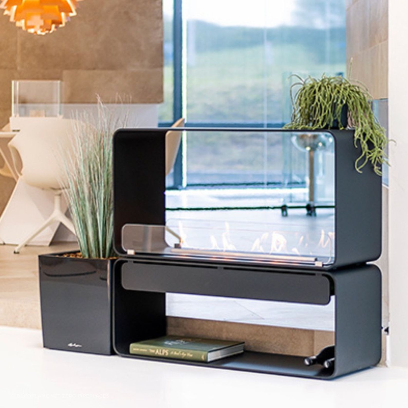 Decoflame Austin Freestanding BEV Net Zero Fireplace gallery detail image