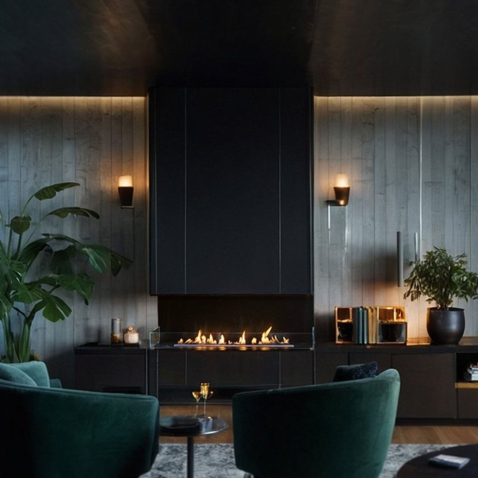 Decoflame Montreal Open Three-Sided Net Zero Fireplace gallery detail image