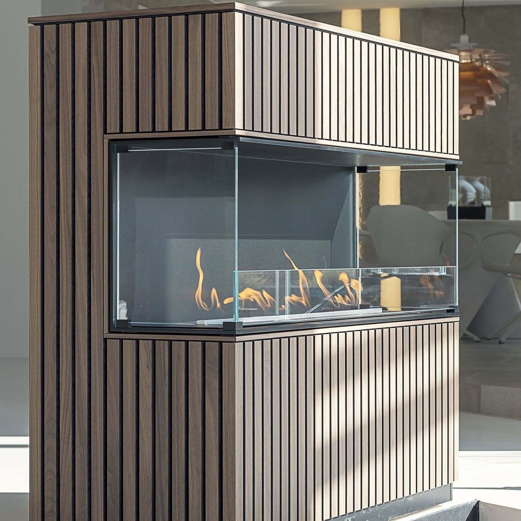 Decoflame Montreal Open Three-Sided Net Zero Fireplace gallery detail image