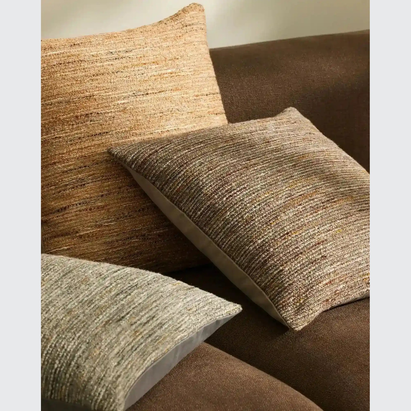 Weave Home Vista Cushion - Sunset | Chunky Linen/Wool Blend gallery detail image