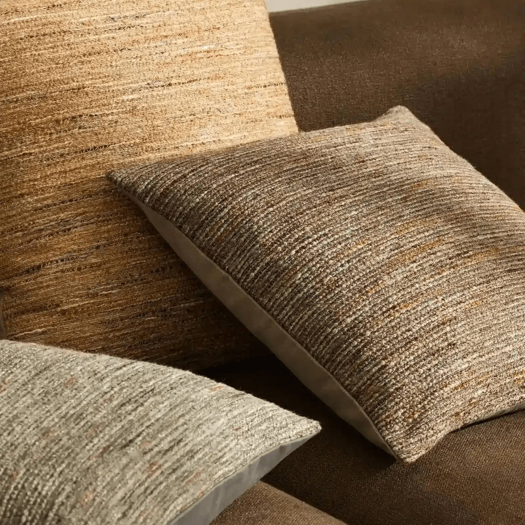 Weave Home Vista Cushion - Natural | Chunky Linen/Wool Blend gallery detail image