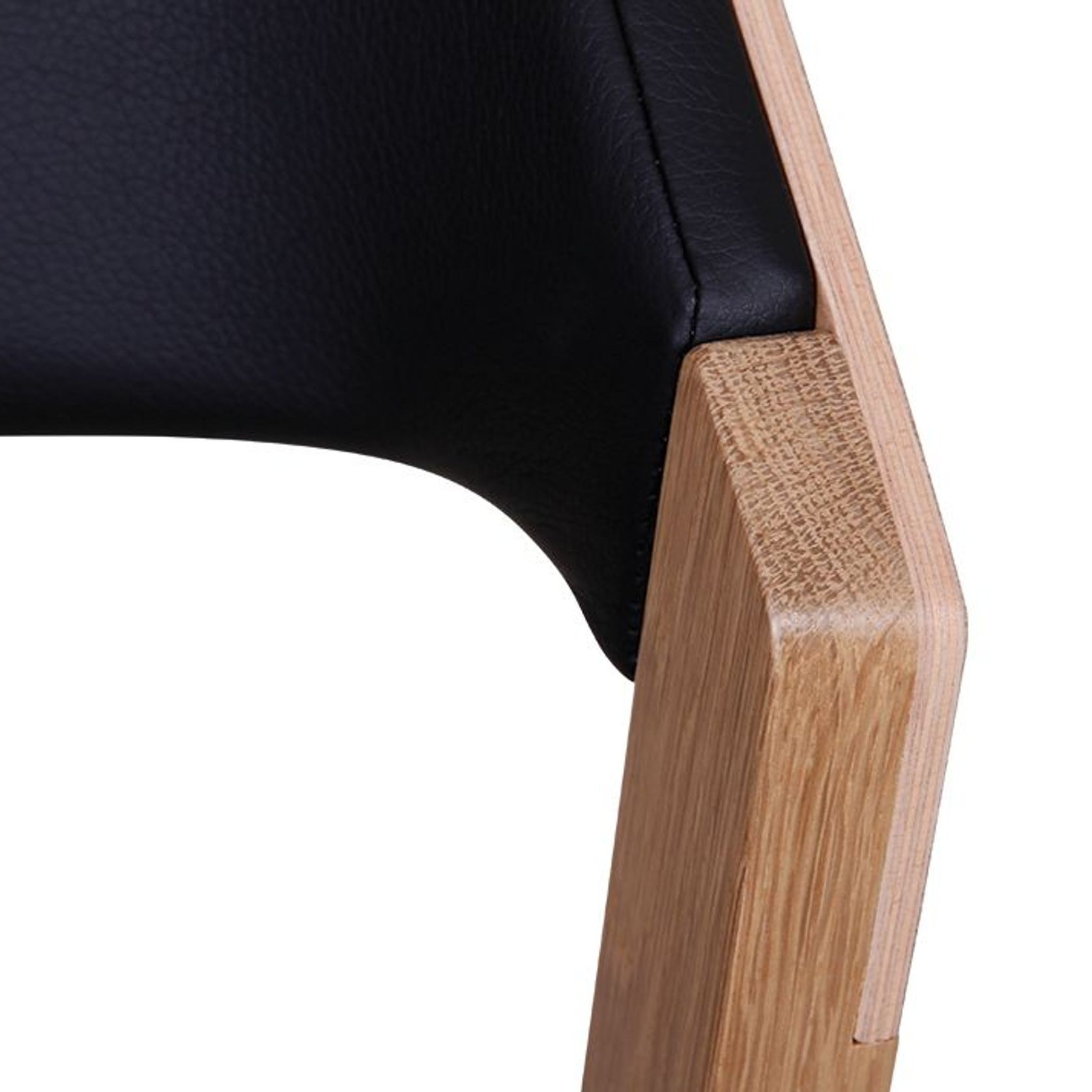 Merano Dining Chair - Natural Oak - Black Pad - by TON gallery detail image