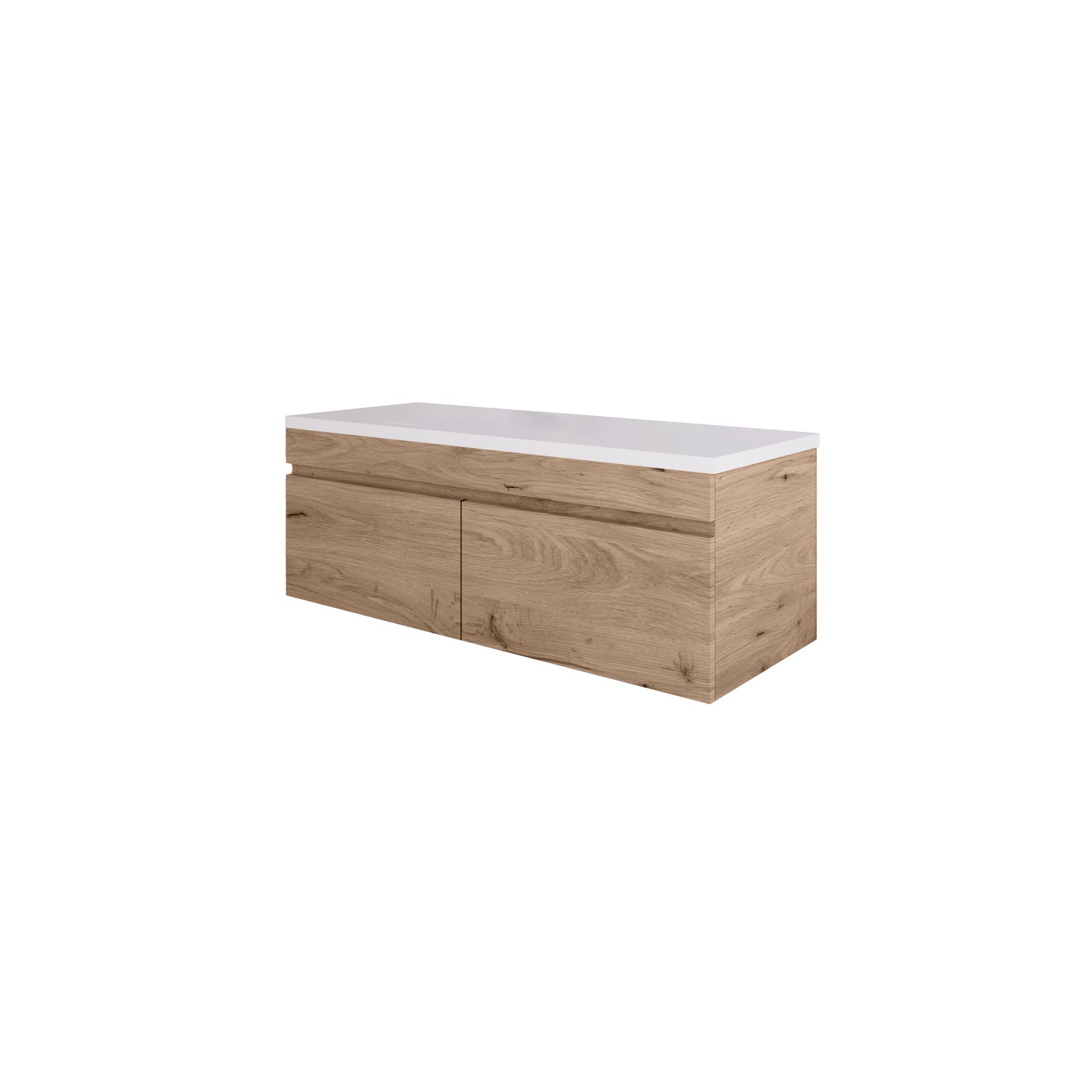 CODE LUX 1500 WALL HUNG 2 DRAWER VANITY WITH SLAB TOP - 5 COLOURS gallery detail image