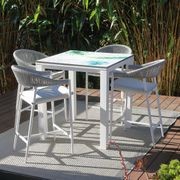 Domiziani Dafne Lava Stone Bar Table With Nivala Bar Chairs - 5pc Dining Setting gallery detail image