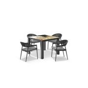 Domiziani Roccia Lava Stone Table With Nivala Chairs gallery detail image
