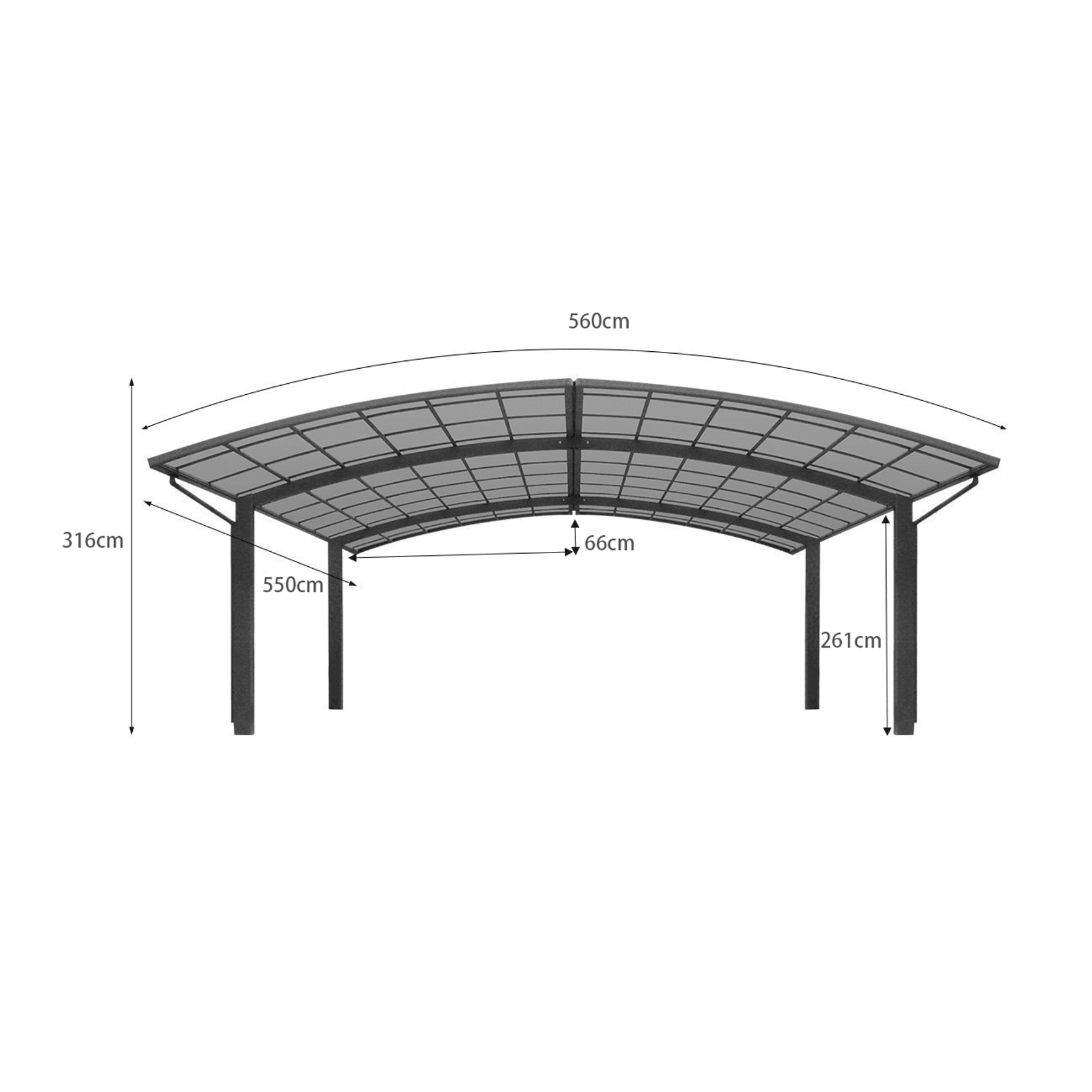 Two Car Double Carport 560 x 550 x 316cm gallery detail image