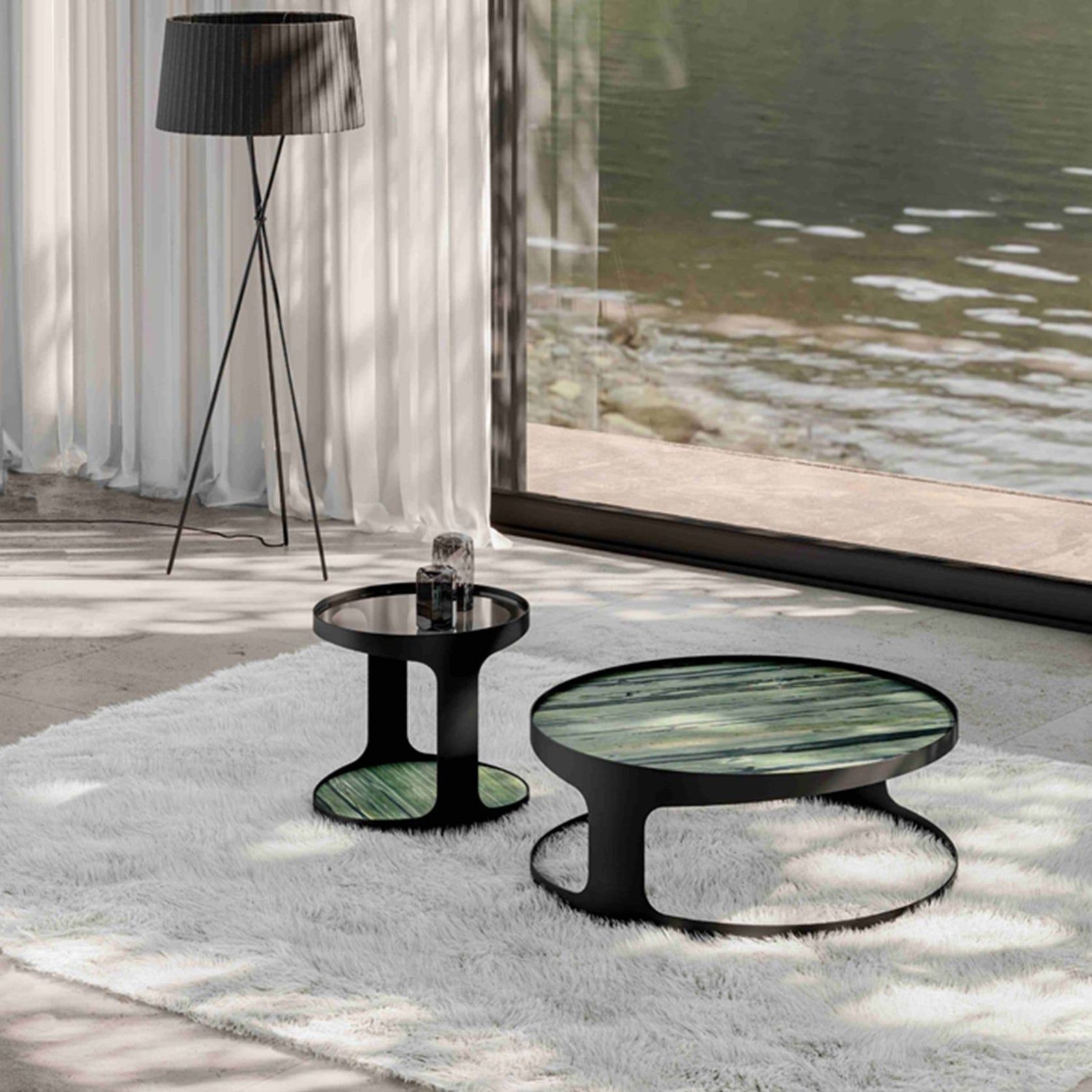 Draenert | Colin Coffee Table | Verde Bamboo Stone + Black Frame gallery detail image