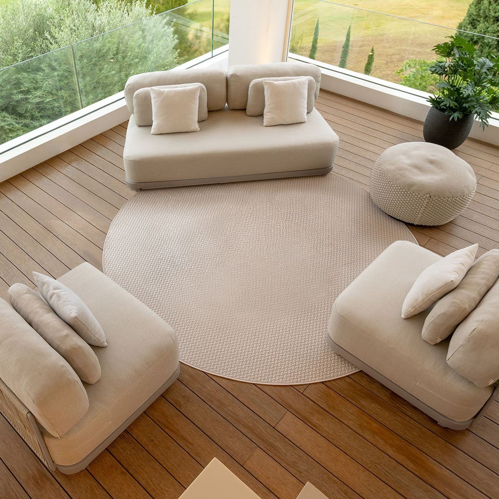 Durbuy Armless 3pc Rope Outdoor Lounge Setting gallery detail image