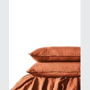 Linen Sheet Set with Freyed Edge- Tobacco gallery detail image