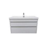 CODE LUX 1000 2 DRAWER WALL HUNG STOCK VANITY & TOP, 5 COLOURS gallery detail image