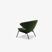 Ella Tubular Lounge Chair-Orsetto-Moss-Black gallery detail image