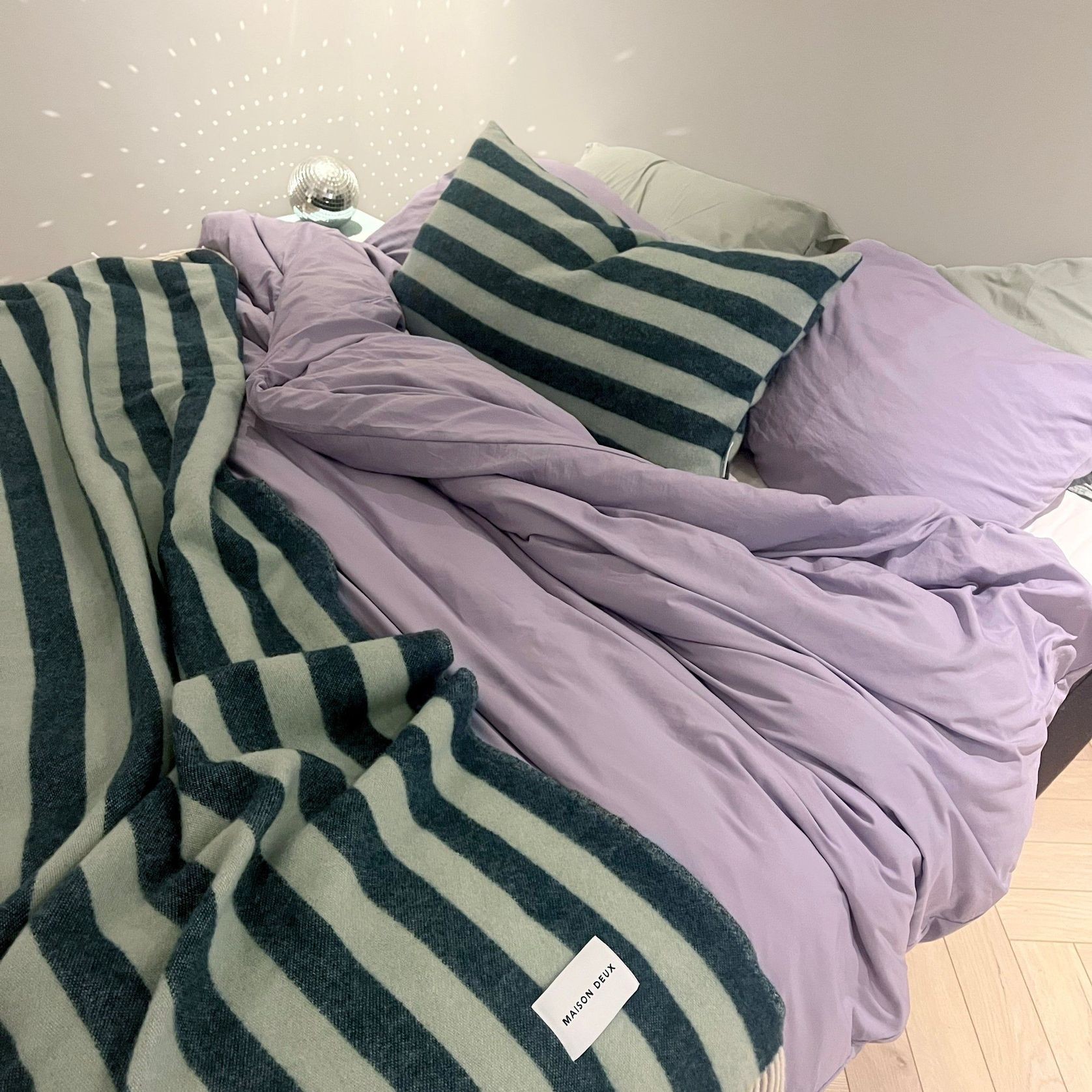 Maison Deux Candy Wrap NZ Wool Throw – Green Sage gallery detail image