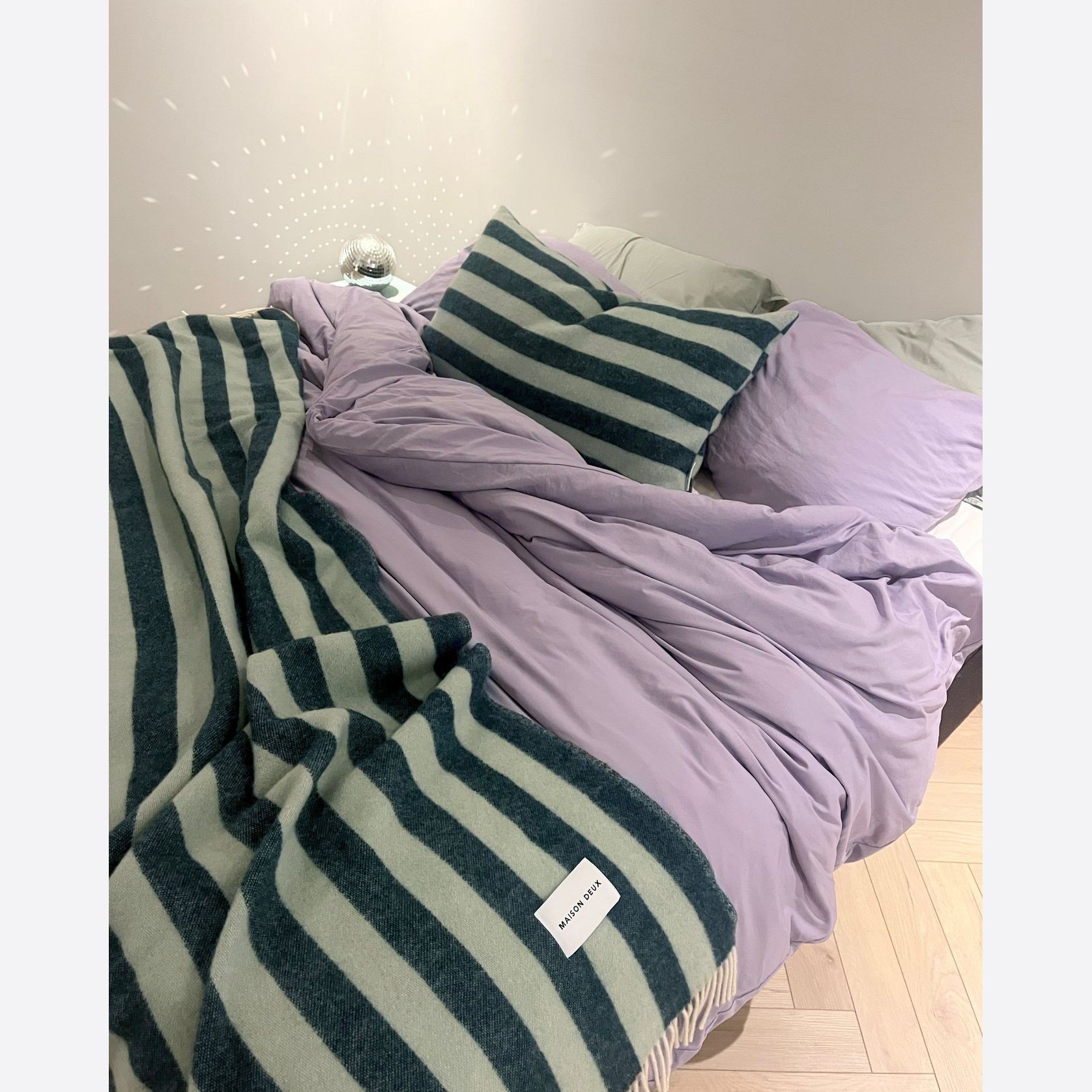 Maison Deux Candy Wrap NZ Wool Throw – Green Sage gallery detail image