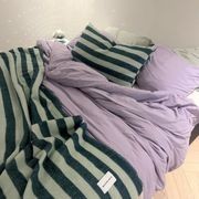 Maison Deux Candy Wrap - Green Sage | Large Reversible Wool Throw gallery detail image