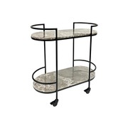 Grey Marble Bar Cart - Black gallery detail image