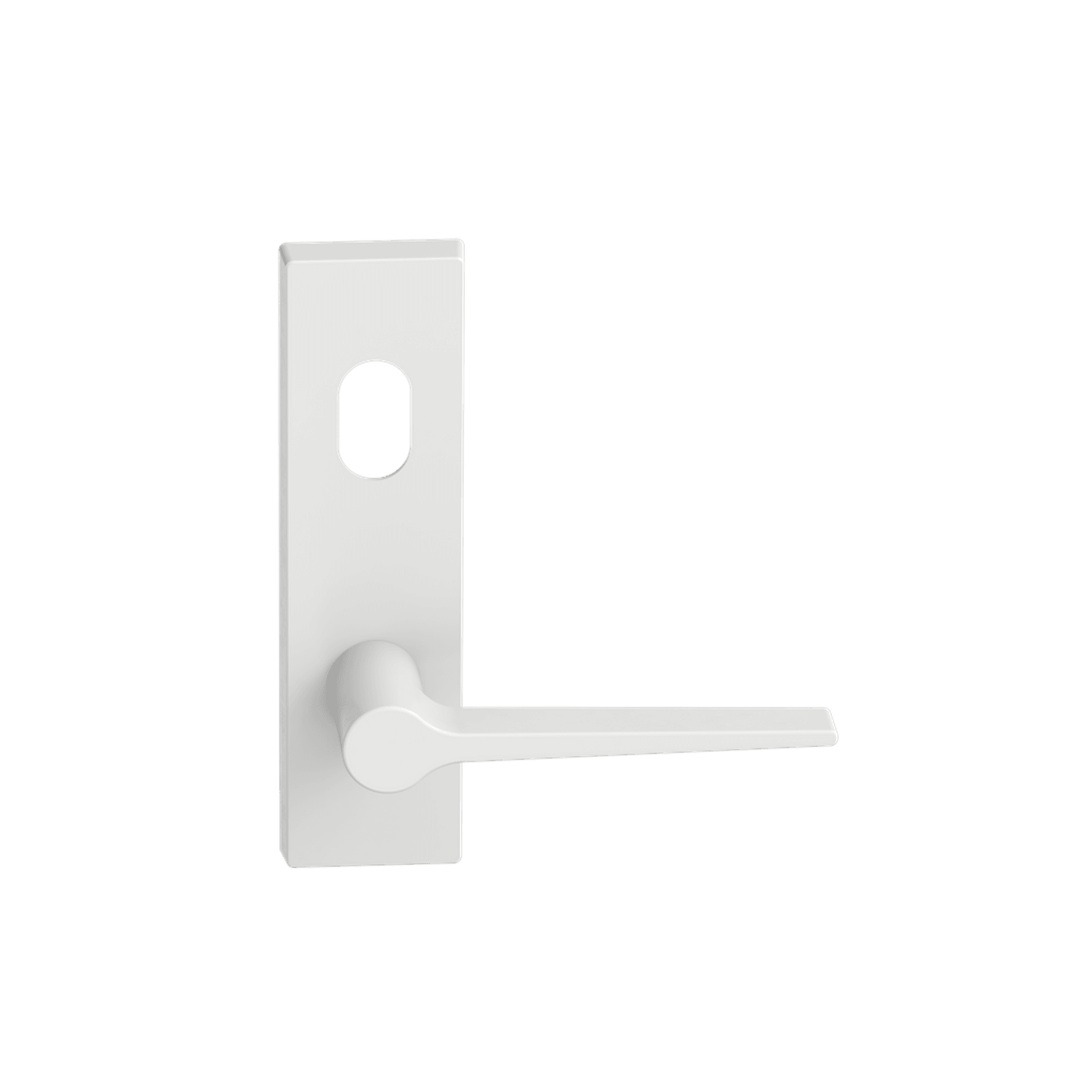 Rectangular Plate Lever #14 Cylinder/Concealed WHT gallery detail image