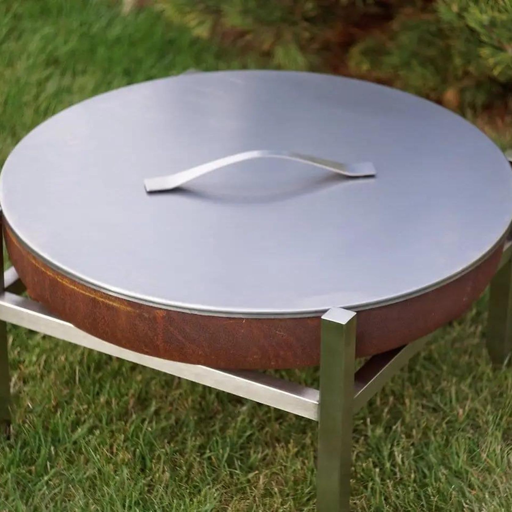 ALFRED RIESS Fire Pit Cover - Medium Stainless gallery detail image
