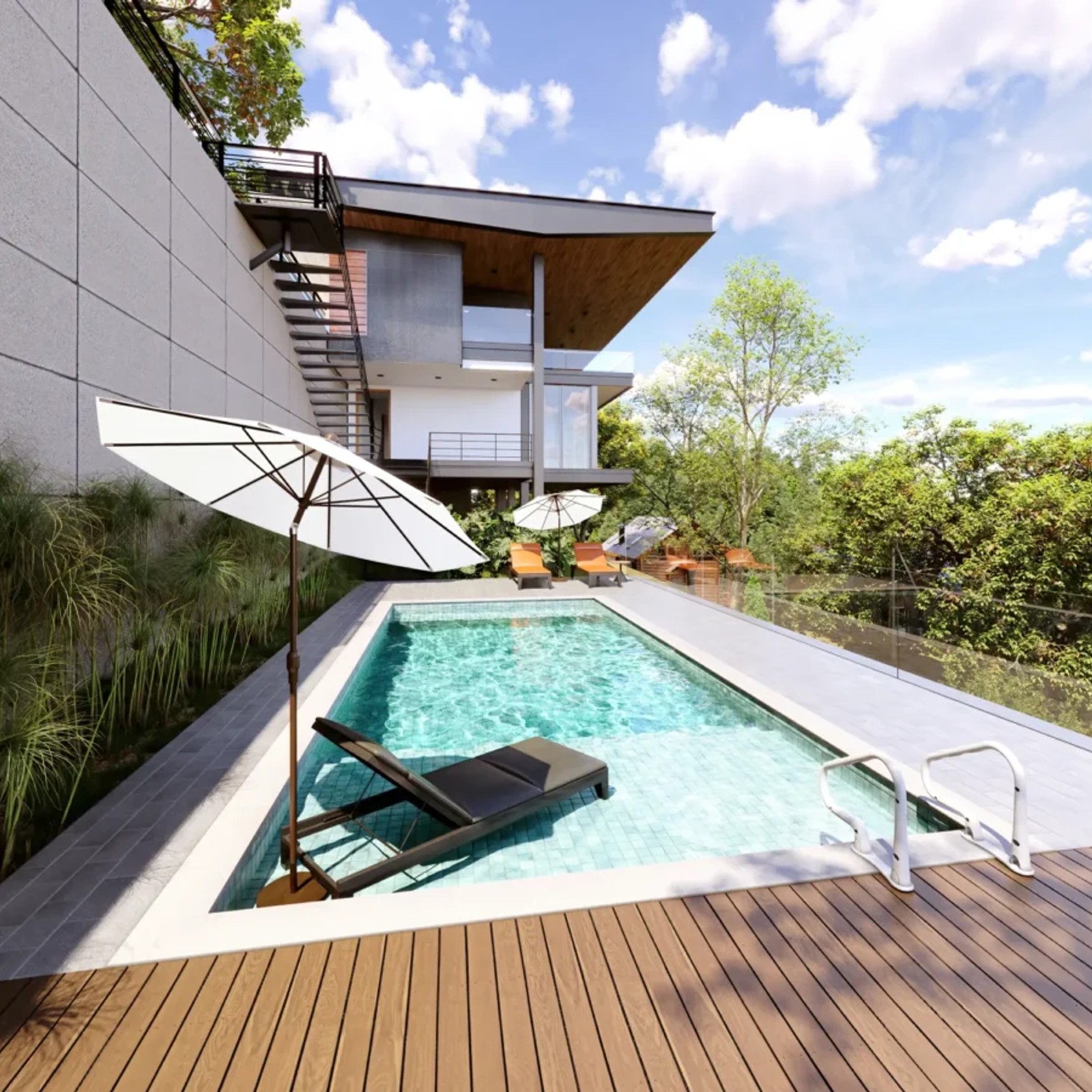Arua 7.0m x 3.0m Swimming Pool with tanning ledge gallery detail image