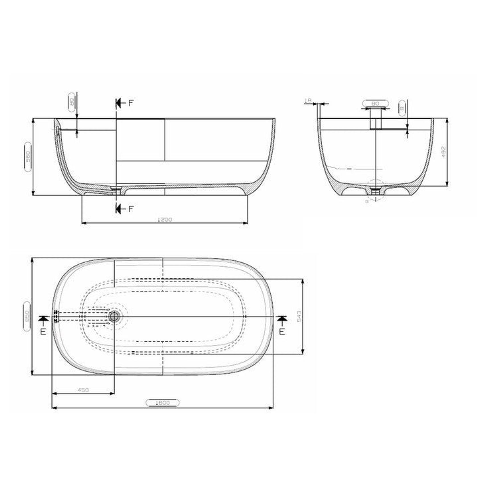 Domus Living Fiume Cristalplant Freestanding Bath gallery detail image