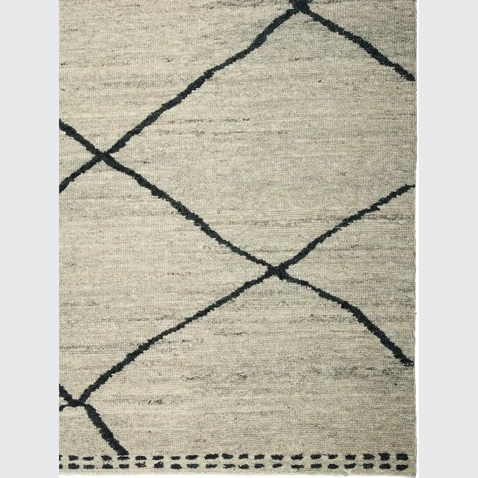 Tribe Home Ridge Rug - Grey and Charcoal | 100% Wool Floor Rug gallery detail image
