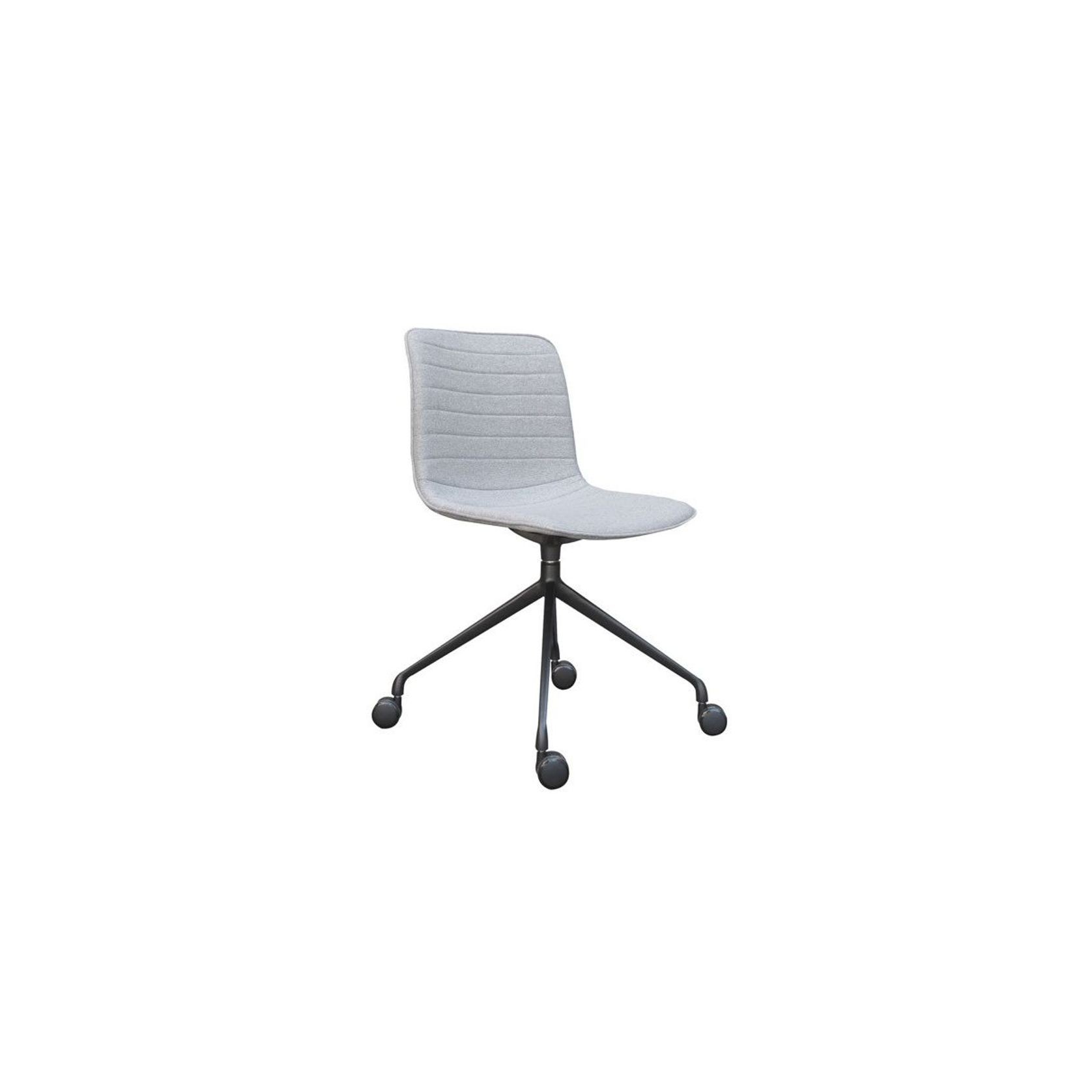 Flow Chair Black Frame with Castor - Light Grey gallery detail image