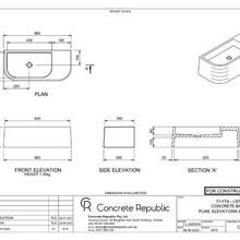 Concrete Republic Flyta Wall Hung Basin gallery detail image