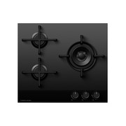 Gas on Glass Cooktop, 60cm, Black Glass gallery detail image