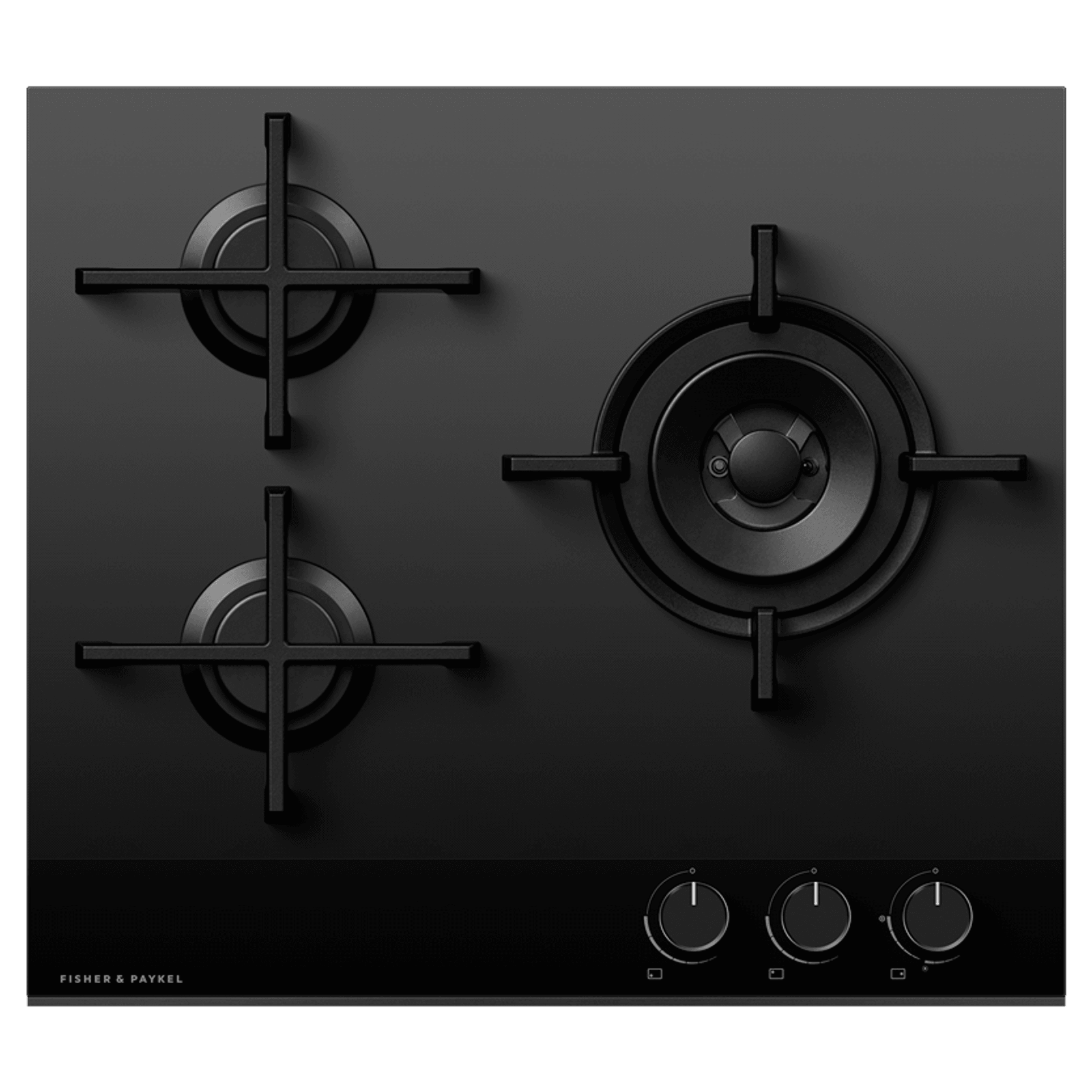 Gas on Glass Cooktop, 60cm, Black Glass gallery detail image
