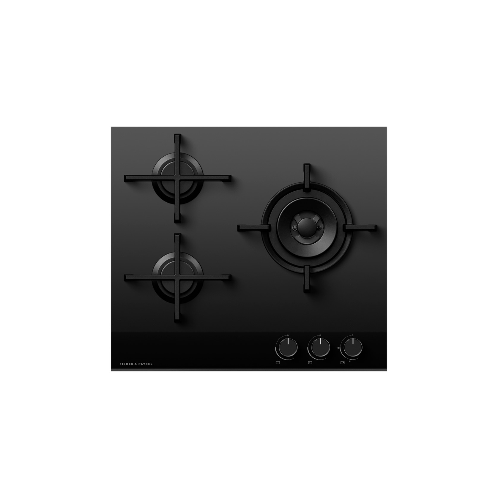 Gas on Glass Cooktop, 60cm, Black Glass gallery detail image